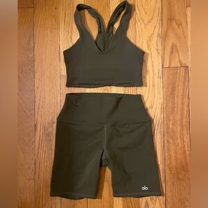 All Yoga Set, Size S, Olive Green